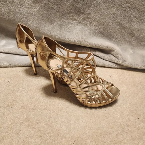 Prada Rose Gold Caged Sandals size EU 37.5 authentic - Picture 3 of 8